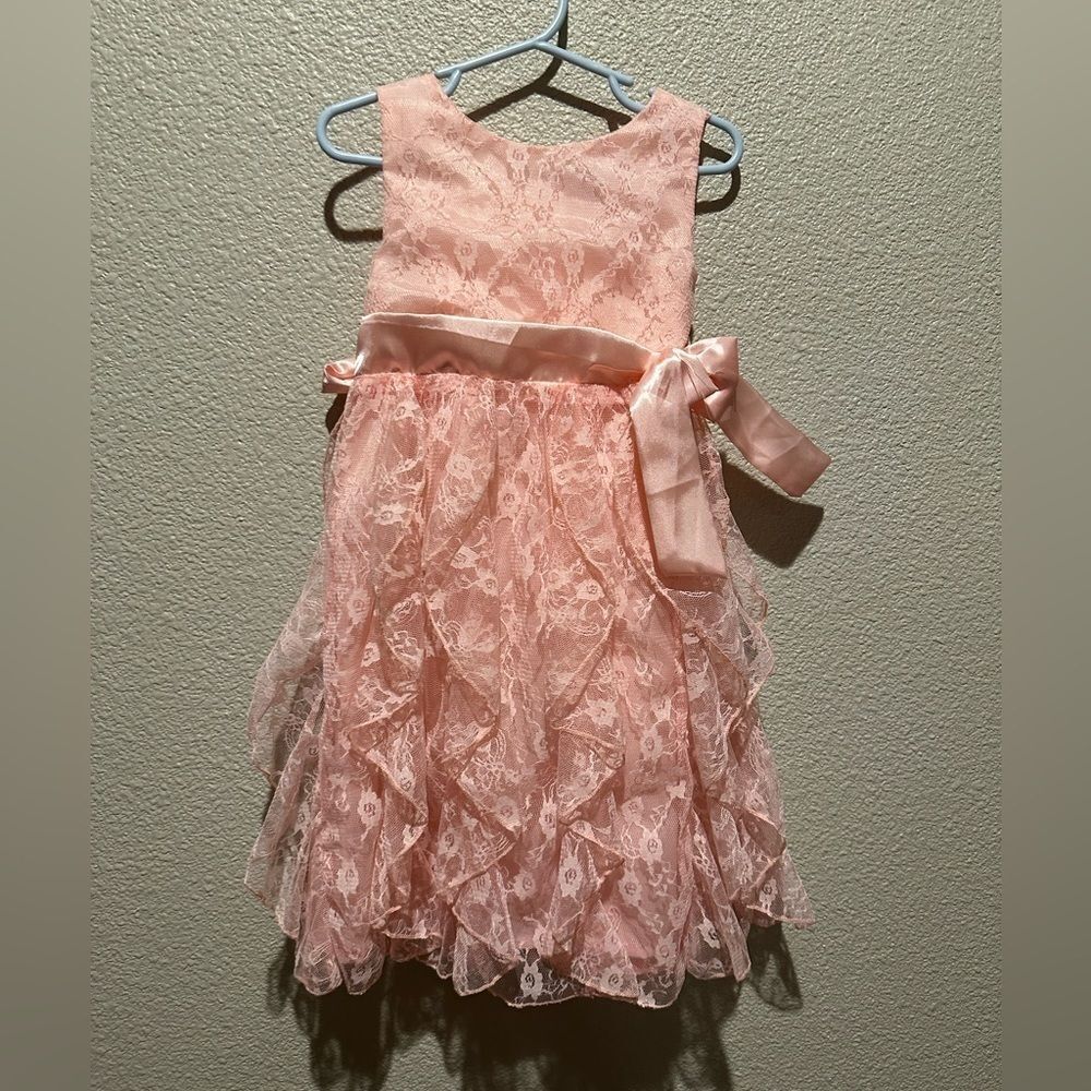 NWT Aviva Pink Girl Lace Style Dress Size 5